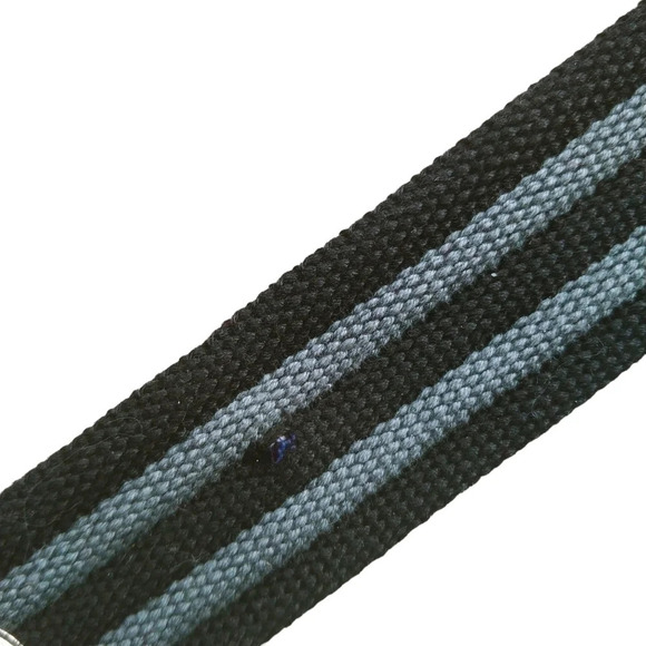 Heavy Duty Woven Cotton Belt with Stripes Metal Clasp and Grommets M/L - Picture 11 of 11